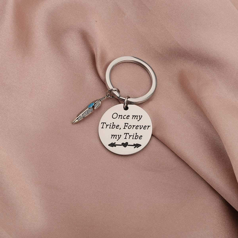 [Australia] - ENSIANTH Tribe Gift Once My Tribe,Forever My Tribe Keychain Wedding Gift Bridesmaid Gift Tribe Jewelry for BFF Once tribe key 