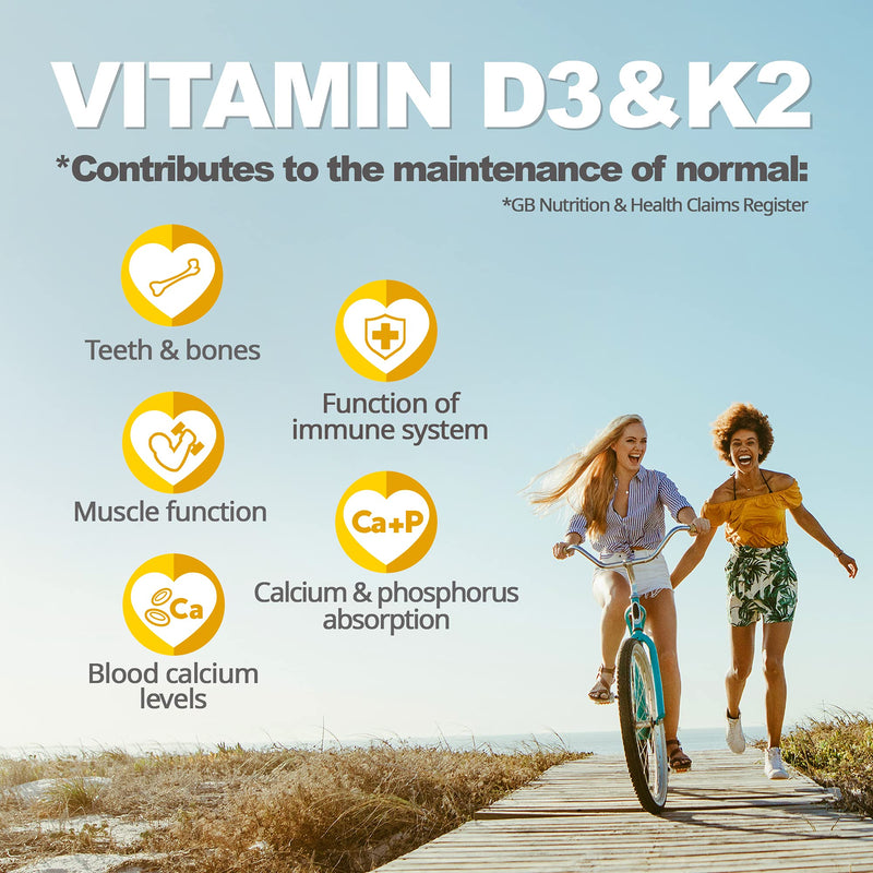 [Australia] - Vitamin D3 4000iu & Vitamin K2 100ug (MK7) - 180 Vitamin D3 K2 Vegetarian Tablets - 6 Month Supply - High Strength D3 and K2 Vitamin - Vitamin D K2 Supplement - Made in The UK 