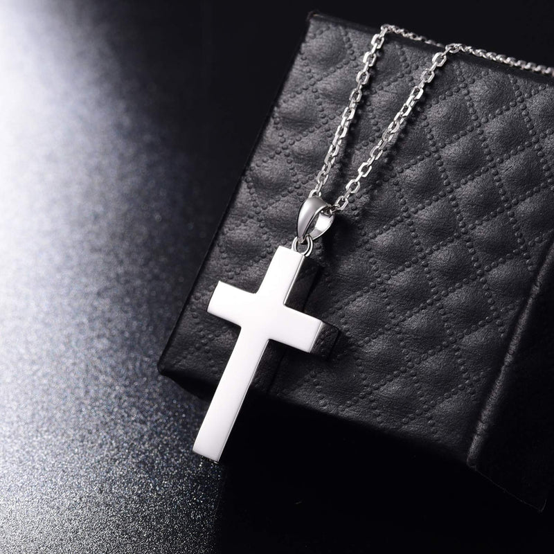 [Australia] - Cross Urn Necklace for Ashes 925 Sterling Silver Religious Cross Cremation Pendant Jewelry Faith Hope Love Gifts for Men Boys Cross Urn pendant 