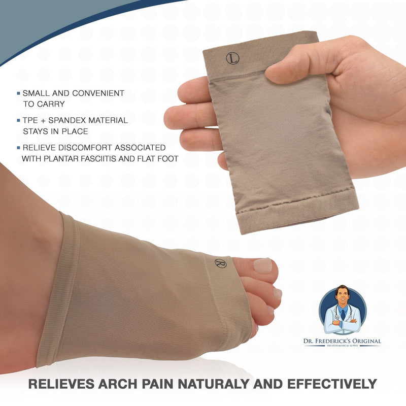 [Australia] - Dr. Frederick’s Original Arch Support Sleeve Set - 2 Pieces - Soft Gel Sleeves for Flat Foot & Plantar Fasciitis Pain Relief - W6-10 | M4.5-8 