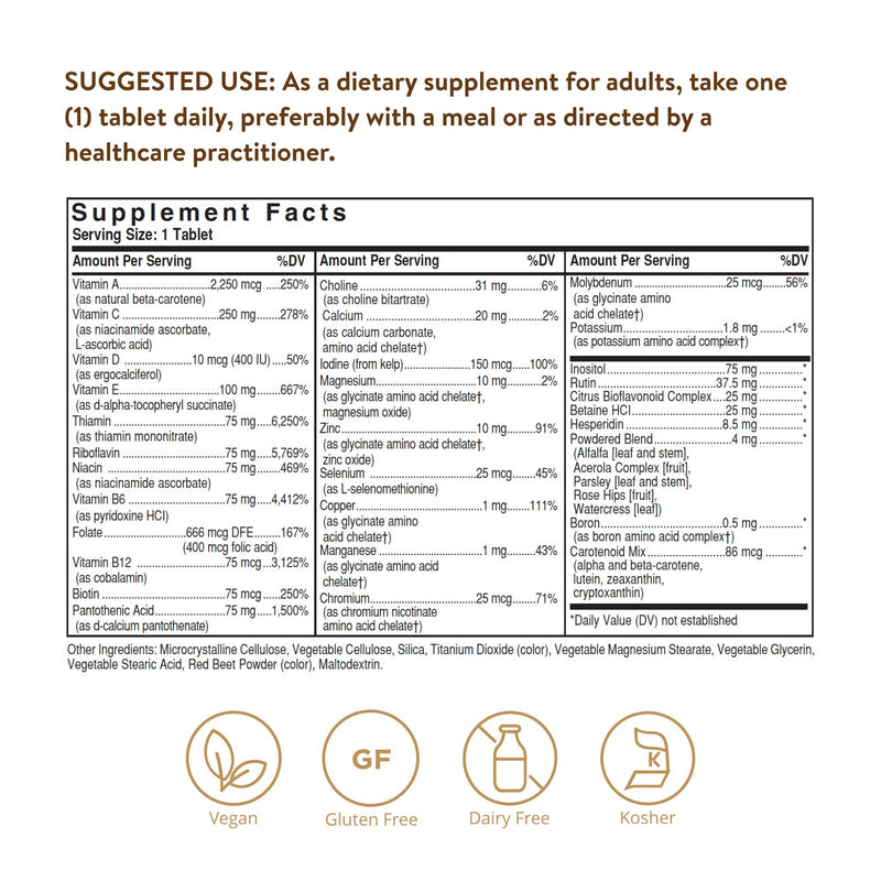 [Australia] - Solgar Iron-Free Formula VM-75, 180 Tablets - Multivitamin with Chelated Minerals - Vitamin A, B6, B12, C, D, E - Biotin, Magnesium, Calcium, Zinc - Vegan, Gluten & Dairy Free, Kosher - 180 Servings 180 Count (Pack of 1) 