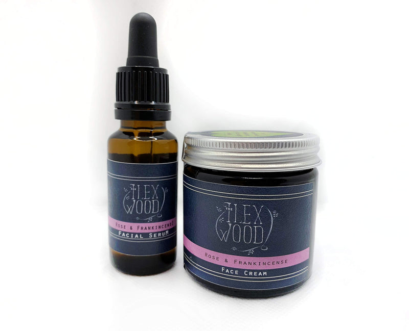 [Australia] - Rose and Frankincense Cream & Serum Gift Set - handcrafted in the UK, 100% Natural, Vegan, Moisturising, Anti Ageing, Cruelty Free, Palm Oil Free, Plastic Free 
