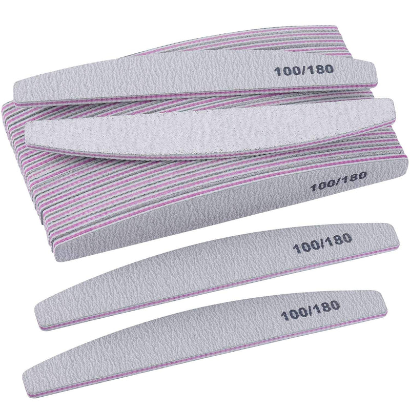 [Australia] - 25 Packs 100/180 Grits Nail Files and Buffers Professional Double Sided Emery Boards Manicure Tool for Acrylic Nails 25 Count (Pack of 1) 