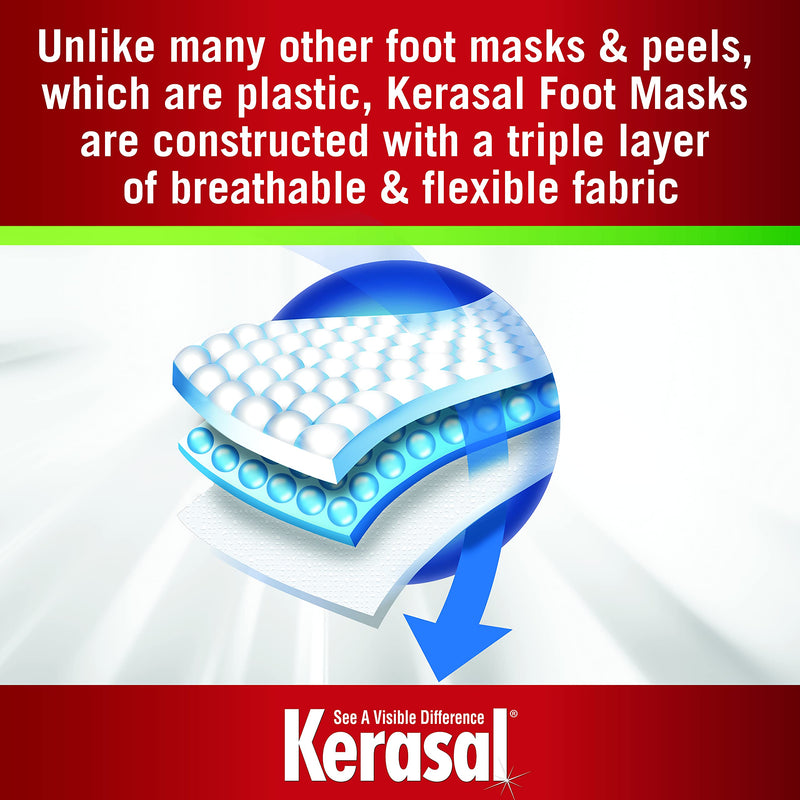 [Australia] - Kerasal Intensive Repair Foot Mask Foot Mask for Cracked Heels and Dry Feet, Single ( Pair), 1 Count 1 Pair (Pack of 1) 