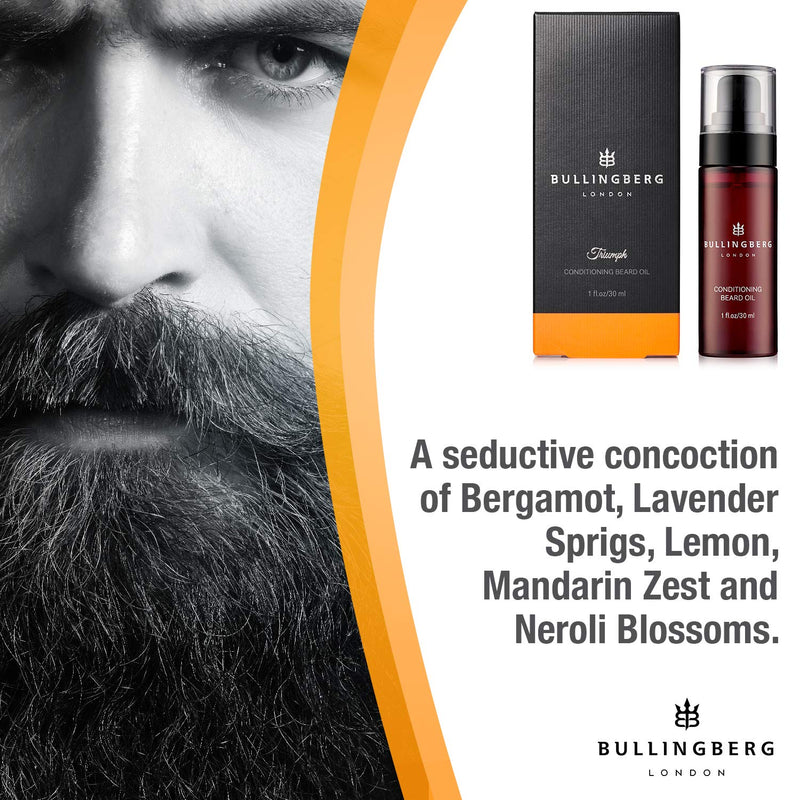 [Australia] - Triumph Beard Oils 30ml by Bullingberg - Award-winning Beard Oil For Men, Fragrance Notes Include Bergamot, Neroli Blossoms, Lavender Sprigs, Lemon and Mandarin Zest, Made in UK 