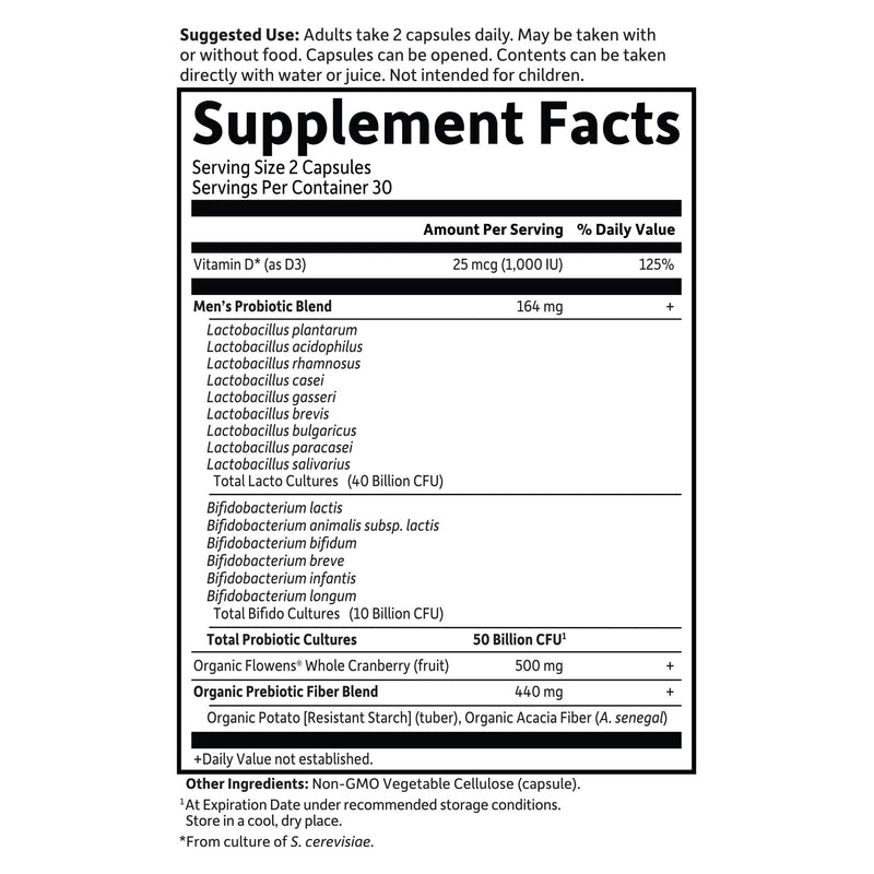 [Australia] - Garden of Life Dr. Formulated Probiotics Prostate+ - Acidophilus and Probiotic Supports Healthy Prostate and Digestive Balance - Gluten, Dairy, and Soy-Free - 60 Vegetarian Capsules Shelf Stable 