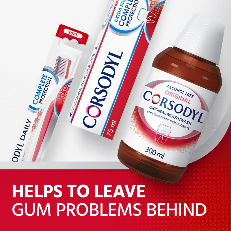 [Australia] - Corsodyl Gum Disease & Bleeding Gum Treatment Antibacterial Mouthwash, Alcohol Free, Original, 300 Ml Original - New 