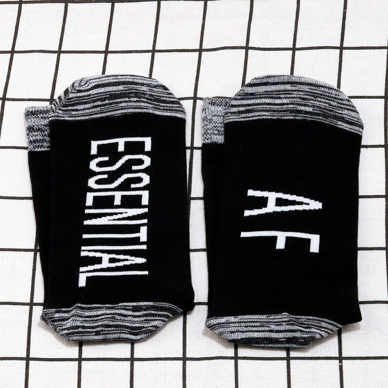 [Australia] - PYOUL 2 Pairs Essential AF Socks Essential Socks Gift for Essential Worker/Nurse 