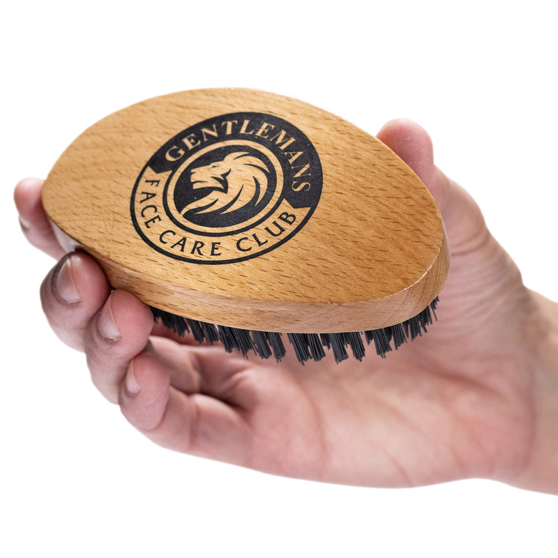 [Australia] - Vegan Friendly Beard Brush For Men - 100% Cruelty Free Non Animal Hair - Top Quality Synthetic Bristle With Natural Beech Wood Handle - Shape And Style Your Beard + Use With Beard Oil, Balm Or Wax 