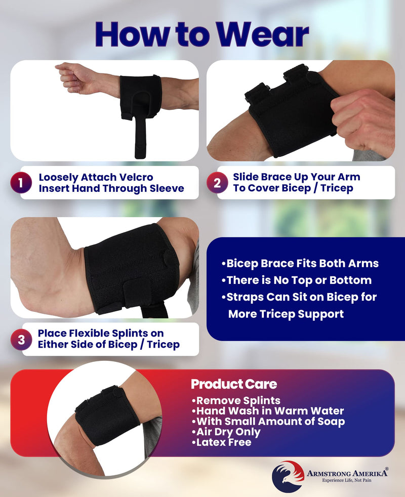 [Australia] - Bicep Tendonitis Brace Compression Sleeve - Triceps & Biceps Muscle Support For Upper Arm Tendonitis Pain Relief Or Bicep Strains (Bicep 11 to 16") L 