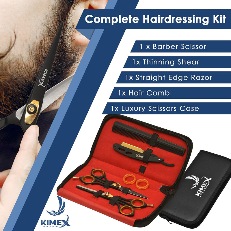 [Australia] - KIMEX LONDON Professional Hairdressing Scissors Set -Thinning Scissor - Japanese Barber Scissors - Stainless Steel Hair Scissors ‚Äì Hairdressing Scissors UK - Comb - Leather Cover - 6.5 in. 