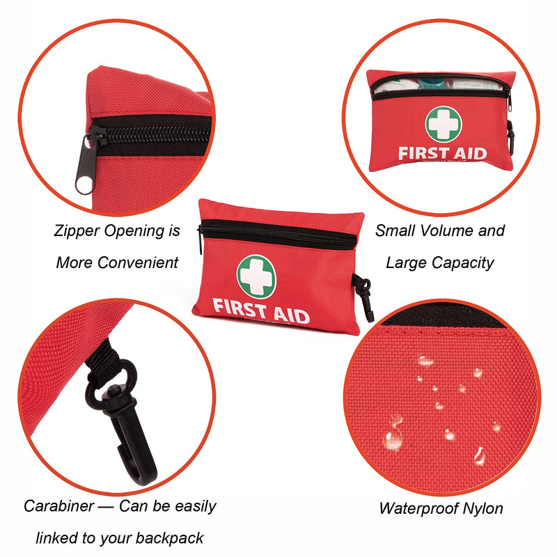 [Australia] - 110 Pieces Small First Aid Kit - Includes Emergency Foil Blanket, Scissors for Travel, Home, Office, Vehicle, Camping, Workplace & Outdoor (Red) 110 Pieces 