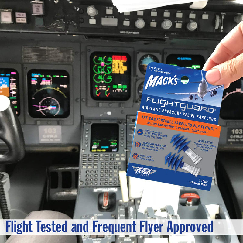 [Australia] - Mack’s Flightguard Airplane Pressure Relief Earplugs – 26dB NRR – Comfortable, Safe, Travel Ear Plugs 