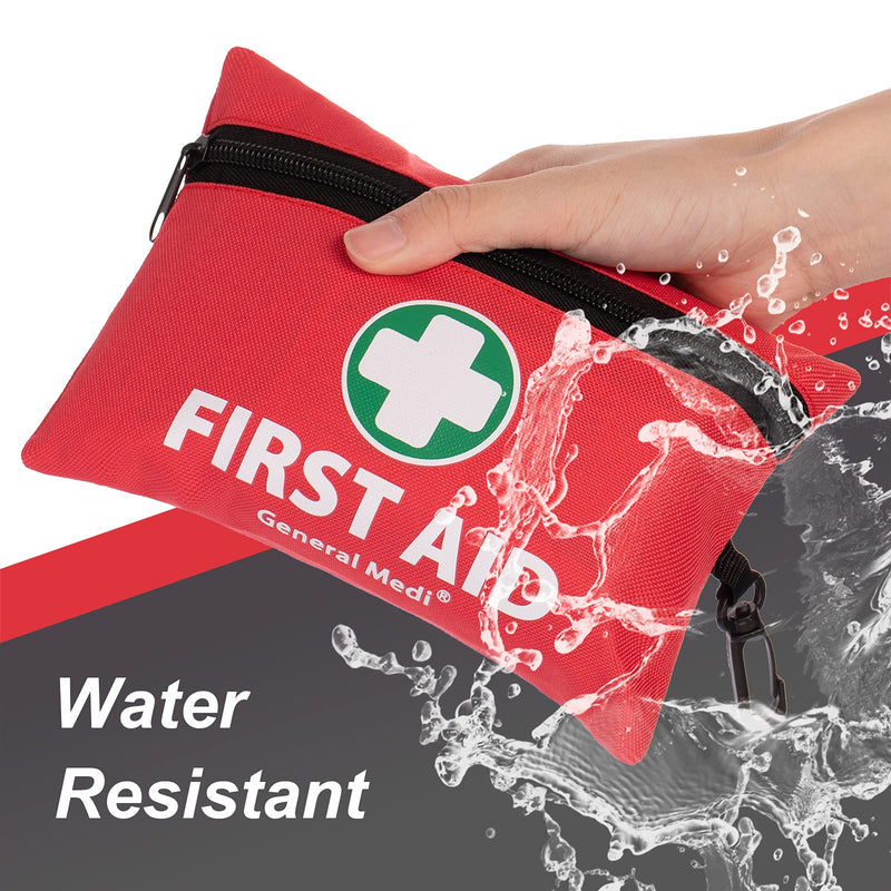 [Australia] - 110 Pieces Small First Aid Kit - Includes Emergency Foil Blanket, Scissors for Travel, Home, Office, Vehicle, Camping, Workplace & Outdoor (Red) 110 Pieces 