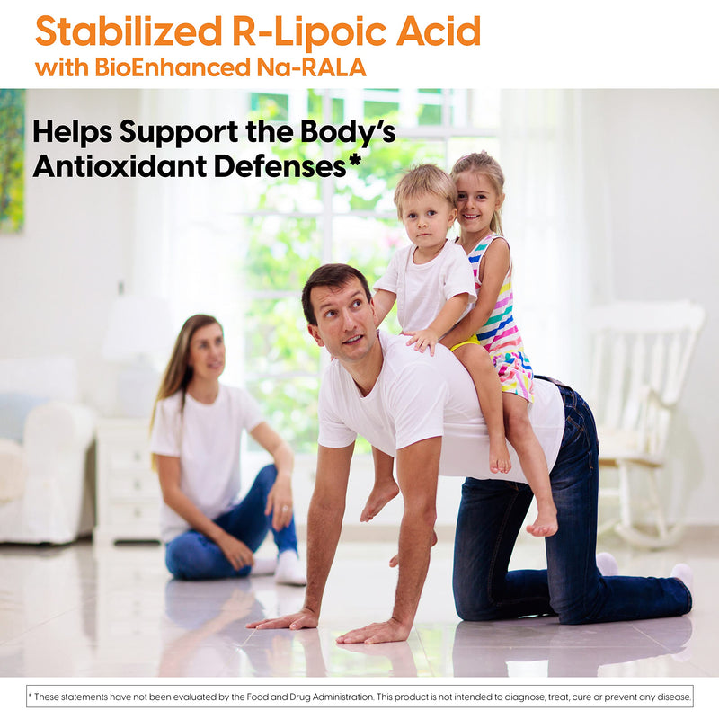 [Australia] - Doctor's Best Stabilized R-Lipoic Acid with BioEnhanced Na-RALA, Non-GMO, Gluten Free, Vegan, Helps Maintain Blood Sugar Levels, 100 mg 60 Veggie Caps (DRB-00123) 