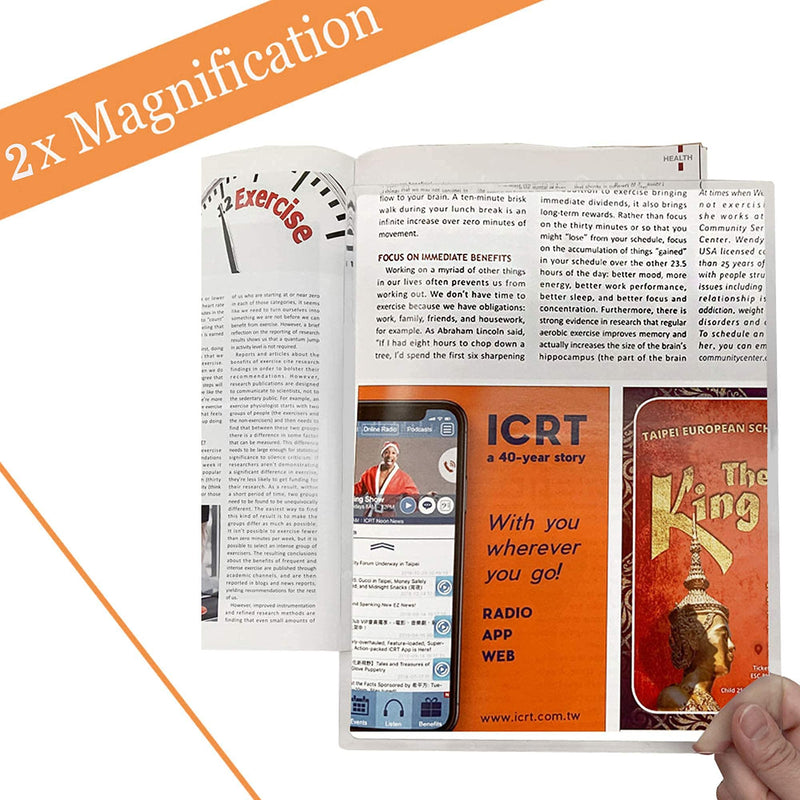 [Australia] - MagDepo 2X Large Rigid Acrylic Page Magnifying Sheet Reading Aid Solar Oven/DIY Projection with 1 Bonus Card Magnifier Fresnel Lens for Elderly Low Vision 