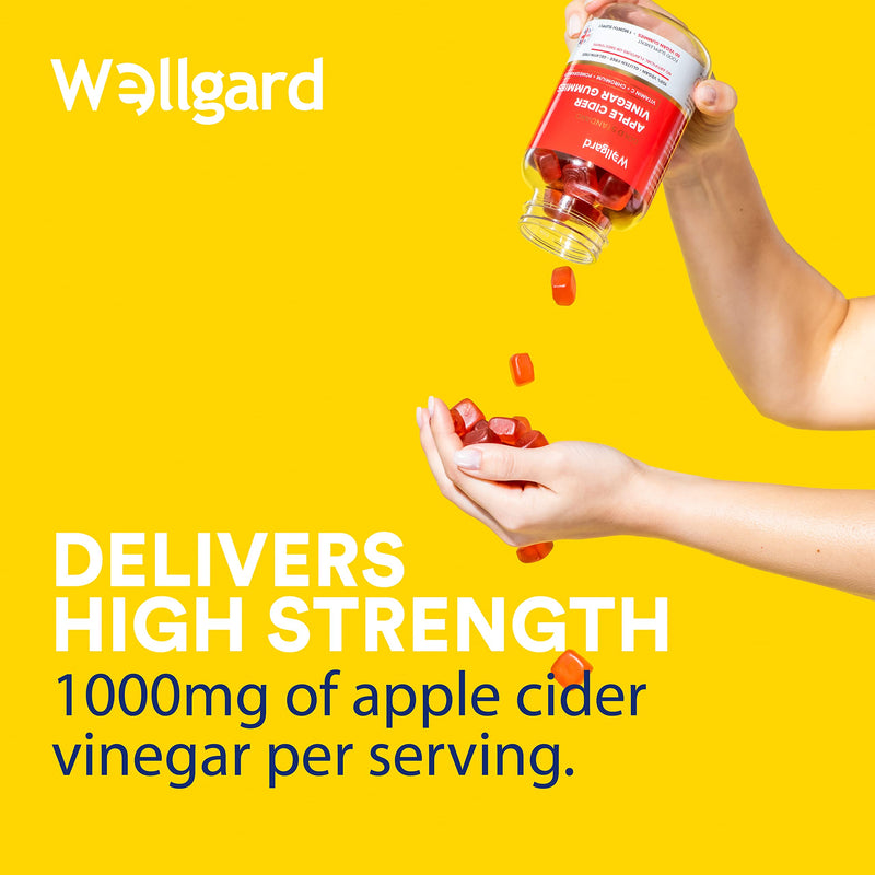 [Australia] - Vegan Apple Cider Vinegar Gummies by Wellgard, Gold Standard 1000mg ACV Gummies with Vitamin C, Chromium and Pomegranate, Non-GMO, Gluten-Free & Gelatine-Free 