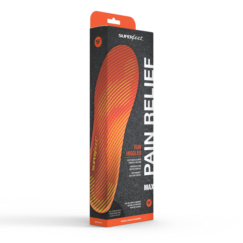 [Australia] - Superfeet Run Pain Relief - Foam and Carbon Fiber Shoe Insoles - Arch Support for Plantar Fasciitis - 11.5-13 Men / 12.5-14 Women Tangerine 