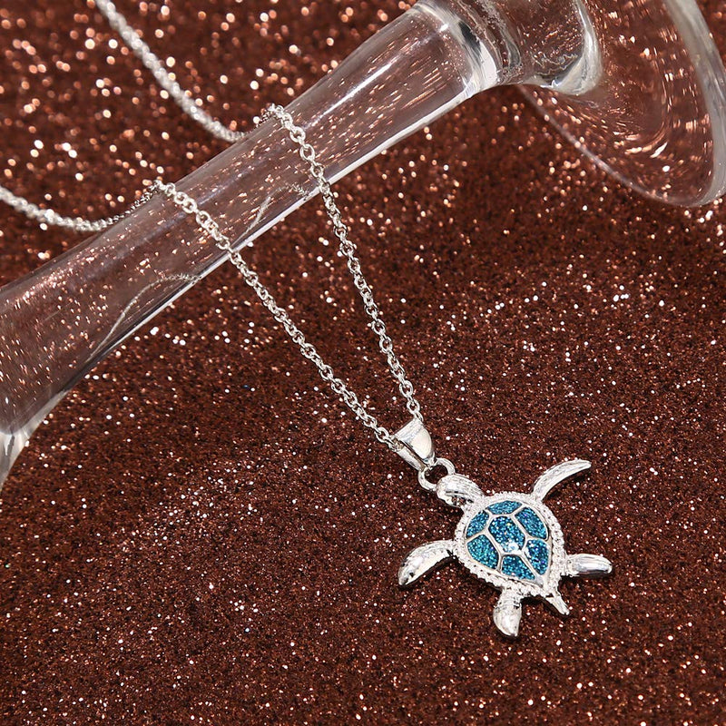 [Australia] - Turtle Necklace Turtle ring Shell Necklace Starfish Necklace for Womens Jewelry Mom Gifts Blue 
