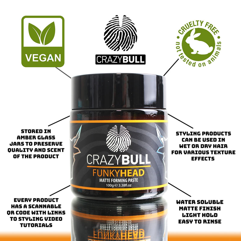 [Australia] - Crazy Bull Funky Head Matte Finish Forming and Styling Paste 100g 