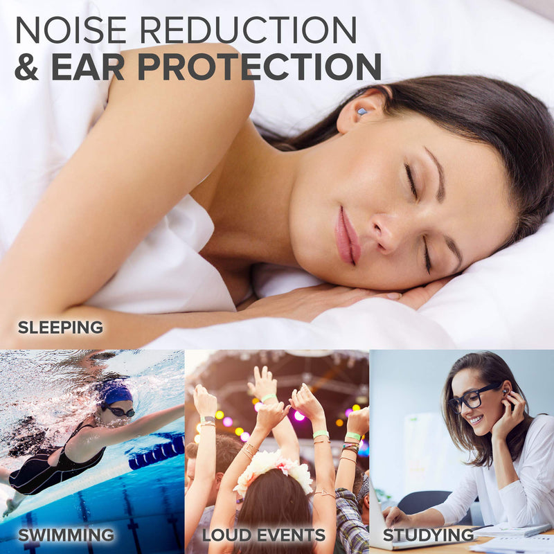 [Australia] - Ear Plugs for Sleeping by LaloLab | 2 Sizes Comfortable Reusable Noise Cancelling Earplugs for Sleep & Snoring, Travel, Work | Up to 28 dB NRR | Case & Gift Box | 2 Pairs, Medium & Small Sizes 5 Count (Pack of 1) 