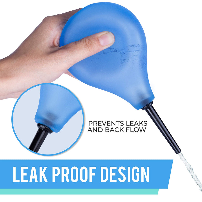 [Australia] - Venus To Mars Clear Enema Bulb – Anal Douche for Men and Women – Easily See Water Level with Clear See Through Design – 7 Ounce Blue Enema Bulb Kit with 2 Nozzles– BPA and Phthalates Free 