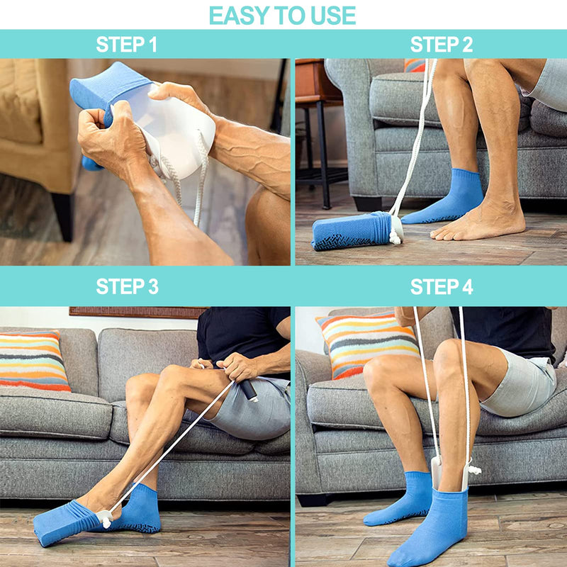 [Australia] - Sock Aids for Putting Socks On and Off, Sock Helper Puller Aid and Shoe Horn Set, Easy Pull Sock Aid for Elderly, Pregnant and Disabled 