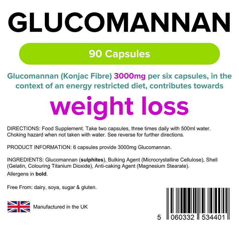 [Australia] - Lindens Glucomannan (Konjac Fibre) 500mg Capsules - 90 Pack - Weight Loss aid, contributing Towards The Reduction of Appetite That is Lindens #1 Weight Loss Supplement - UK Manufacturer, Letterbox Friendly 90 Count (Pack of 1) 