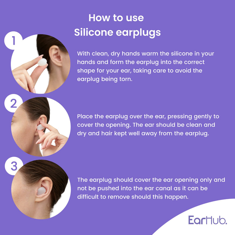 [Australia] - EarHub Sleepwell Soft Premium Silicone Earplugs Reusable & Custom Fit, Best Used for Sleep, Travel, Water Sports, Work, Study & Concerts, Clear, 6 Pairs 