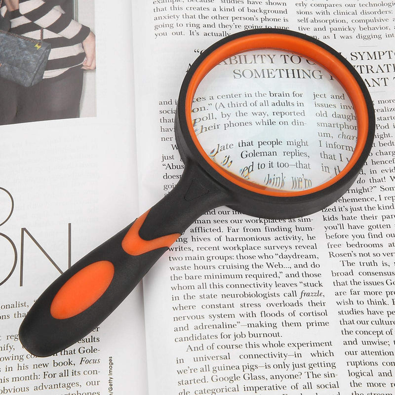 [Australia] - Hand-held Magnifier, 65mm Assist Handle Magnifie Reading Magnifier, Reading Assist Tool Gift for the Elderly Reading Newspaper or Book 