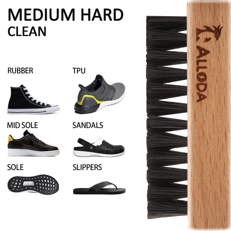 [Australia] - Shoe Cleaning Brush/Scrub Brush by Alloda - [Upgrade] Protect Double Sided Soft & Hard Sneaker Cleaner Brush by 100% Boar & Nylon bristle 