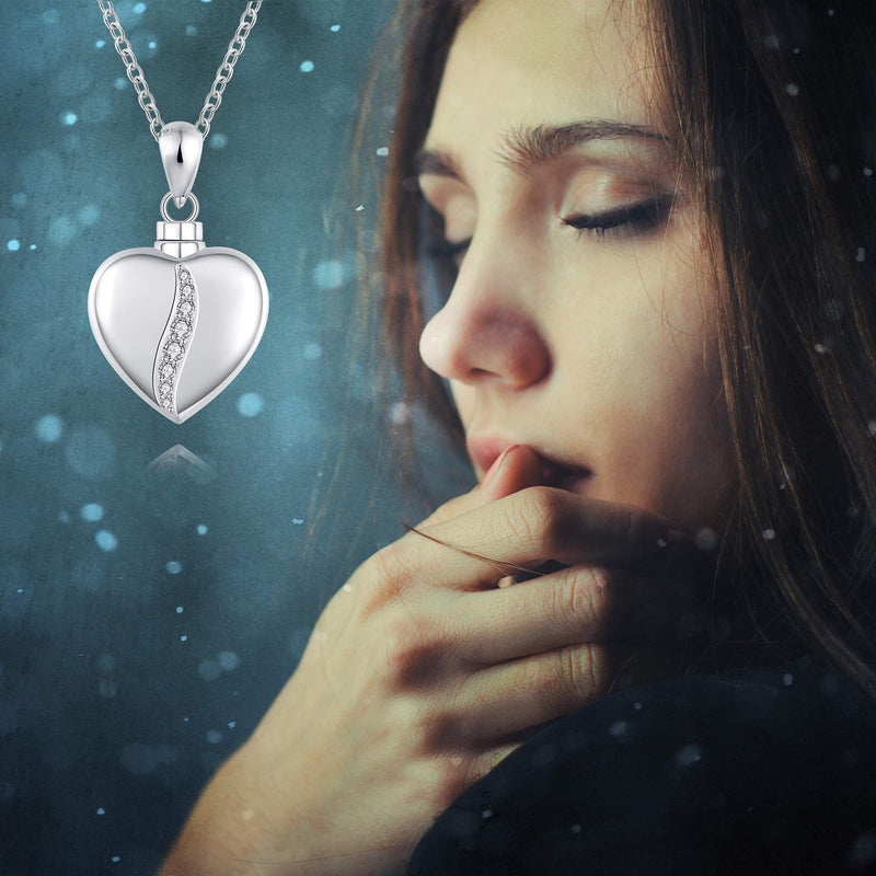 [Australia] - BEILIN Memorial Cremation Jewelry 925 Sterling Silver Keepsake Urn Necklace for ashes - Forever in My Heart 