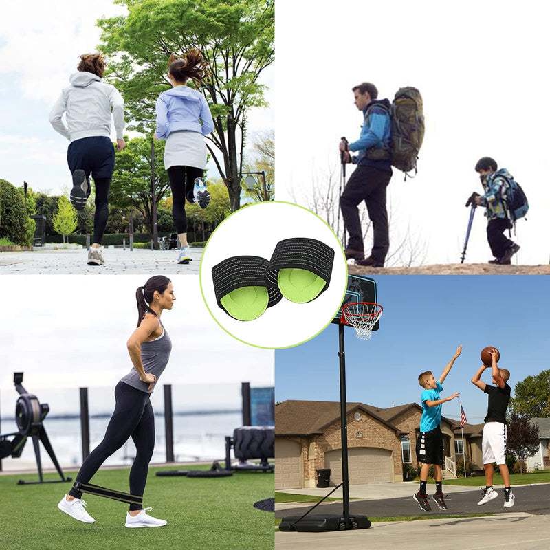 [Australia] - TSHAOUN 4 Pair Arch Support，Compression Cushioned Plantar Fasciitis Support，Relief Plantar Fasciitis Sleeves, Fallen Arches, Heel Spurs,for Men and Women (Black Green) Black Green 