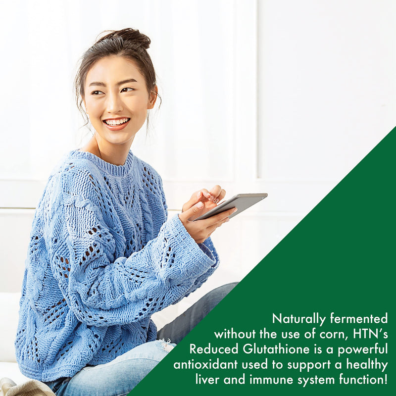 [Australia] - Health Thru Nutrition Glutathione Reduced 500mg | for Radiant Skin, Liver Support & Natural Detox | Vegan, Fermented, Non-GMO, Soy Free & Gluten Free Antioxidant Supplement - 60 Caps 