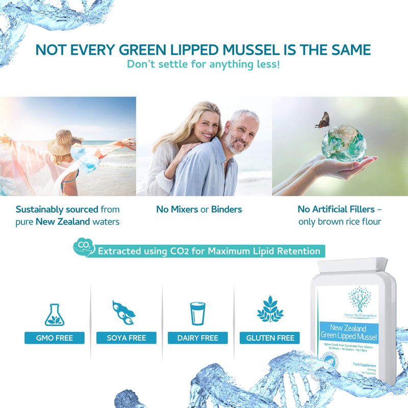 [Australia] - Green Lipped Mussel 500mg 90 Capsules � sustainably sourced from Pure New Zealand Waters, expertly extracted Using CO2 � No Mixers � No Binders � No fillers 