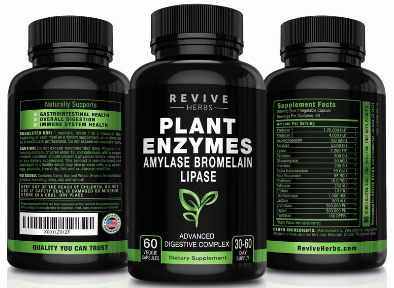 [Australia] - Advanced Plant Based Digestive Enzymes - Aspergillopepsin, Amylase, Bromelain, Lipase, Protease, Papain & More - Supports Gastrointestinal & Immune Health & Overall Digestion 