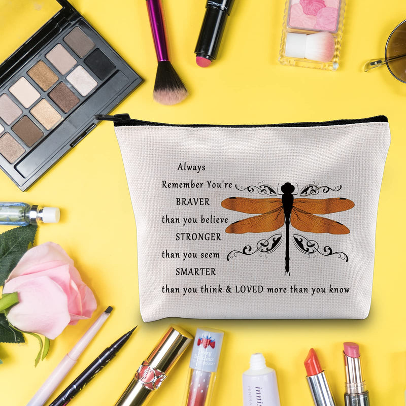 [Australia] - LEVLO Outlander Fans Cosmetic Make up Bag Outlander Inspired Gifts You Are Braver Stronger Smarter Than You Think Makeup Zipper Pouch Bag For Women Girls (Outlander Bag) Outlander Bag 