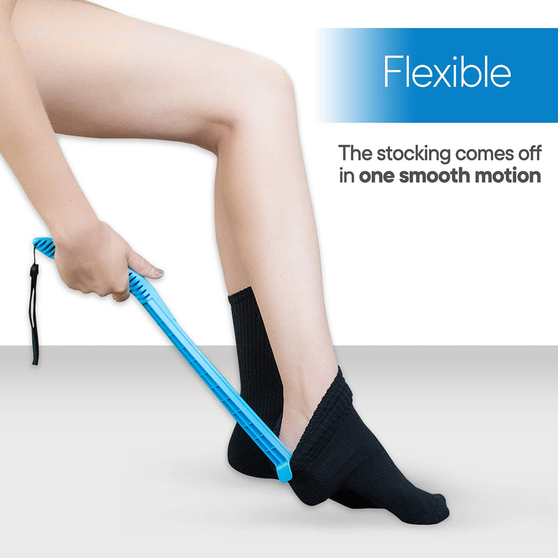[Australia] - RMS Compression Stocking or Sock Aid for Removing Socks or Light to Medium Compression Hosiery for Men or Women with Arthritis or Limited Mobility (Blue) 