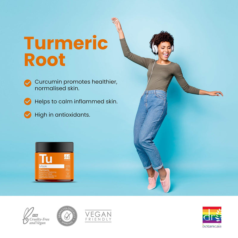 [Australia] - Dr Botanicals Turmeric Superfood Restoring Treatment Hydrating Mask for Skin regeneration and skin care 60 ml Orange 60 ml (Pack of 1) 