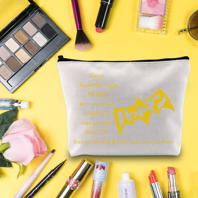 [Australia] - LEVLO Batman Cosmetic Make Up Bag Batman Fans Inspired Gift You Are Braver Stronger Smarter Than You Think Batman Makeup Zipper Pouch Bag For Women Girls, Batman Bag, 