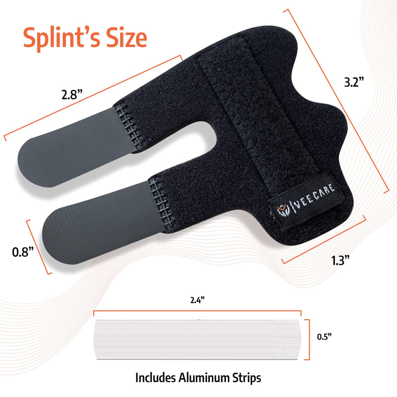 [Australia] - Veecare Trigger Finger Splints for Broken Fingers - Set of 2 - Brace joint Support - Finger Cast with additional 2- Nylon Finger Sleeves - Straightening Arthritis 