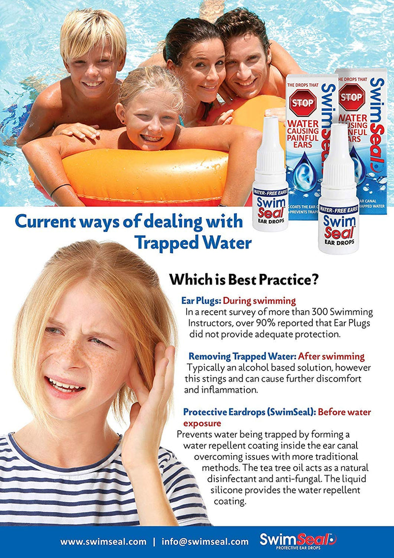 [Australia] - SwimSeal Protective & Ear Drying Drops for Daily Use Rather Than Alcohol Drops or Earplugs. Avoids Earache from Swimming, Scuba, Diving, Surfing & Triathlons for All Ages 1 Count (Pack of 1) 