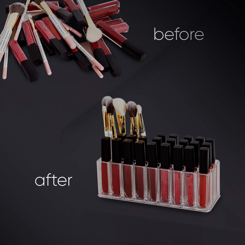 [Australia] - FAJ Lip Gloss Holder Organizer, 27 Spaces Clear Acrylic Makeup Lipgloss Display Case 
