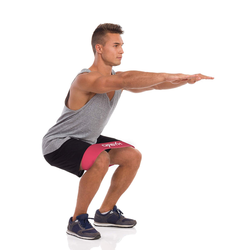 [Australia] - Hybrid Resistance Bands [Set of 5] PREMIUM Skin Friendly | 5 Strength Levels Loop Exercise Bands for Pilates, Training, Physio Therapy, Stretching, Home Gym | FREE Guide and Bag for Men and Women… Blue 