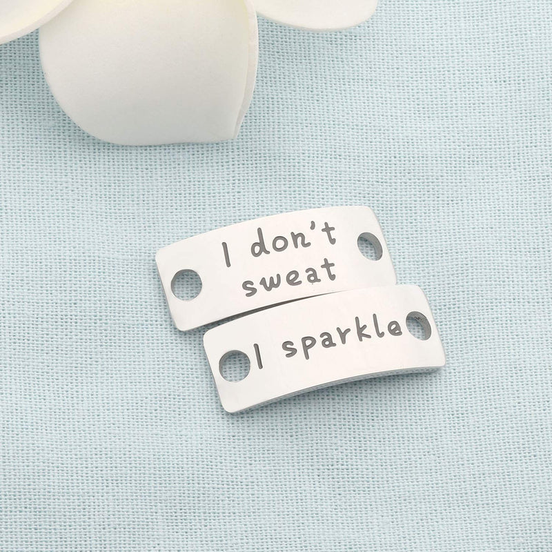 [Australia] - bobauna Shoe Lace Tag I Don't Sweat I Sparkle Sport Fitness Running Jewelry Gym Gift for Runner Trainer don't sweat sparkle 