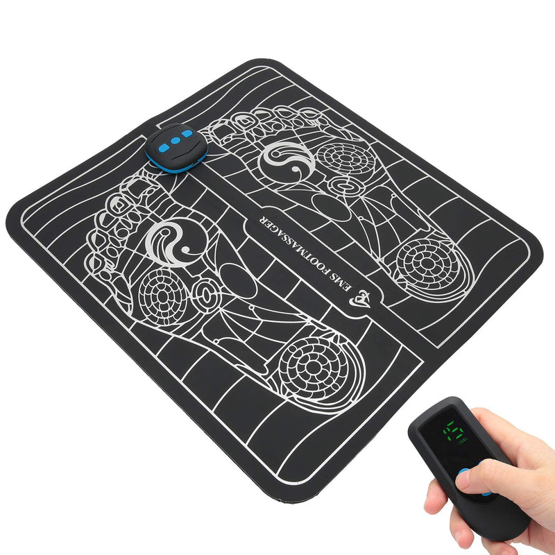 [Australia] - EMS Foot Massager, Electric Massage pad Muscle Stimulator USB Rechargeable Molded Leg Cushion feet Acupuncture Stimulator Massager ABS Stimulator with Remote Control 