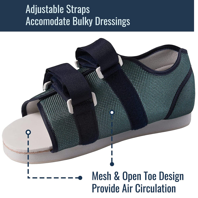[Australia] - DMI Post Op Shoe, Surgical Walking Shoe or Walking Boot for Plantar Fasciitis, Foot Pain, Broken Foot or Toes, Lightweight with Adjustable Straps, Universal Left or Right Foot Fit, 1 Each, Shoe Size 6-8 