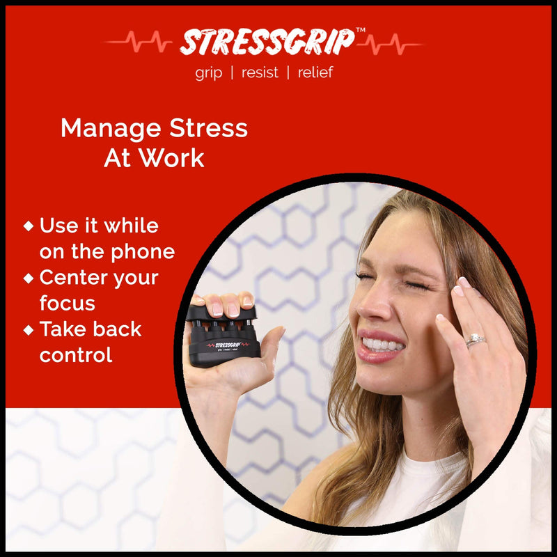 [Australia] - StressGrip - Stress Relief for Adults (Large) - A Stress & Anxiety Relief Device - Comfortable Hand Exerciser - Stress Reliever & Hand Gripper - Black Large (Pack of 1) 