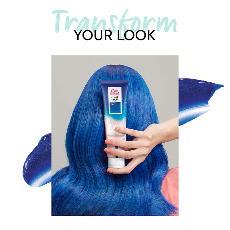 [Australia] - Wella Professional Color Fresh Mask | Temporary Colour Refresh Treatment | Semi-Permanent Hair Dye | Wash Out Colour Blue 