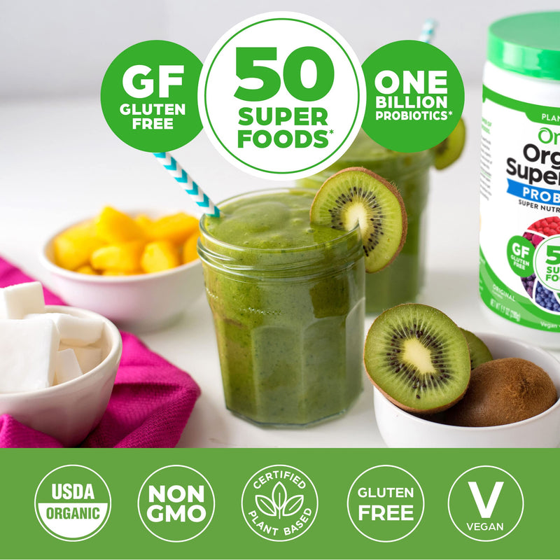 [Australia] - Orgain Organic Green Superfoods Powder, Original - Antioxidants, 1 Billion Probiotics, Vegan, Dairy Free, Gluten Free, Kosher, Non-GMO, 0.62 Pound (Packaging May Vary) 